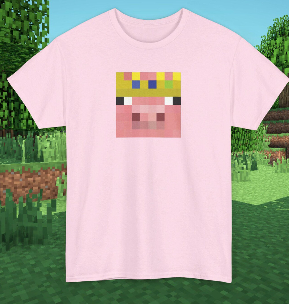Minecraft Pig T-Shirt, Unisex Heavy Cotton Tee